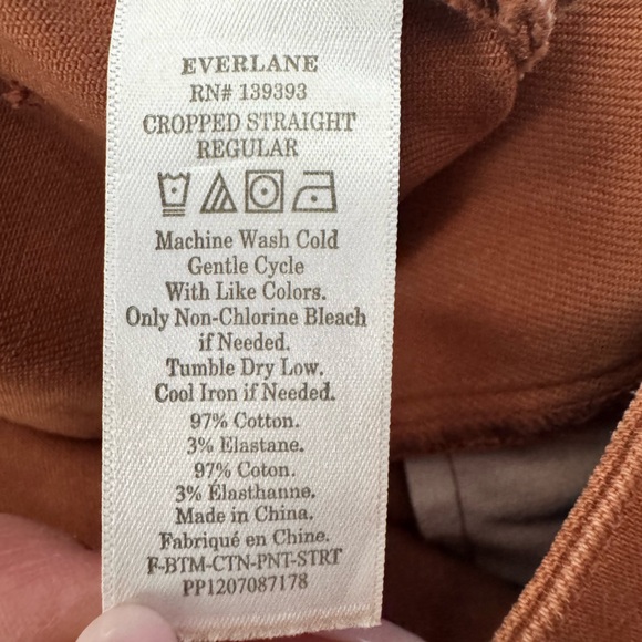 Evereve Evelyn Cropped Straight Rust Brown High Rise Jeans 00 - Picture 6 of 6